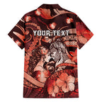 Personalised Maori Romantic Valentine Family Matching Long Sleeve Bodycon Dress and Hawaiian Shirt The Hongi Kiss Red Galaxy
