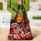 Maori Romantic Valentine Grocery Bag The Hongi Kiss Red Galaxy