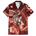 Personalised Maori Romantic Valentine Hawaiian Shirt The Hongi Kiss Red Galaxy