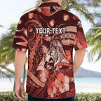 Personalised Maori Romantic Valentine Hawaiian Shirt The Hongi Kiss Red Galaxy