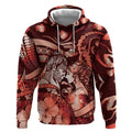 Personalised Maori Romantic Valentine Hoodie The Hongi Kiss Red Galaxy