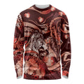 Personalised Maori Romantic Valentine Long Sleeve Shirt The Hongi Kiss Red Galaxy
