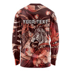 Personalised Maori Romantic Valentine Long Sleeve Shirt The Hongi Kiss Red Galaxy