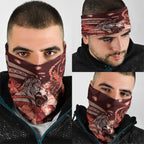 Maori Romantic Valentine Neck Gaiter The Hongi Kiss Red Galaxy