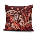 Maori Romantic Valentine Pillow Cover The Hongi Kiss Red Galaxy