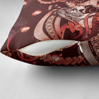 Maori Romantic Valentine Pillow Cover The Hongi Kiss Red Galaxy