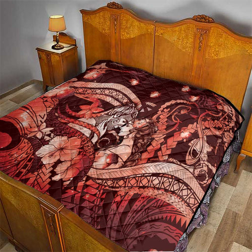 Maori Romantic Valentine Quilt The Hongi Kiss Red Galaxy