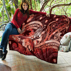 Maori Romantic Valentine Quilt The Hongi Kiss Red Galaxy