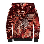 Personalised Maori Romantic Valentine Sherpa Hoodie The Hongi Kiss Red Galaxy