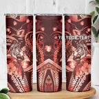 Personalised Maori Romantic Valentine Skinny Tumbler The Hongi Kiss Red Galaxy