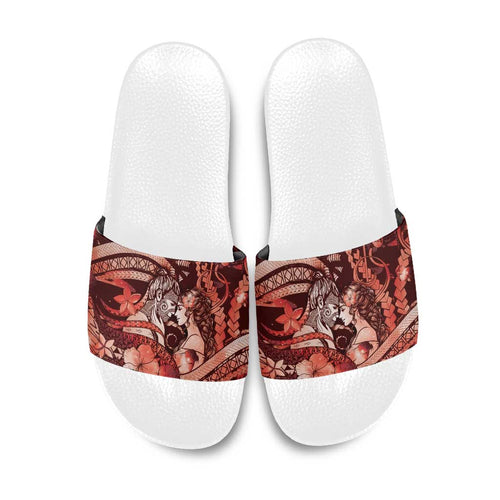 Maori Romantic Valentine Slide Sandals The Hongi Kiss Red Galaxy