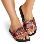 Maori Romantic Valentine Slide Sandals The Hongi Kiss Red Galaxy