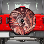 Maori Romantic Valentine Spare Tire Cover The Hongi Kiss Red Galaxy
