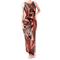 Personalised Maori Romantic Valentine Tank Maxi Dress The Hongi Kiss Red Galaxy