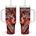 Personalised Maori Romantic Valentine Tumbler With Handle The Hongi Kiss Red Galaxy
