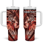 Personalised Maori Romantic Valentine Tumbler With Handle The Hongi Kiss Red Galaxy