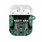 Aotearoa Ngati Awa AirPods Case Maori Tribal Green Marble Paua Shell Pattern
