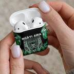 Aotearoa Ngati Awa AirPods Case Maori Tribal Green Marble Paua Shell Pattern