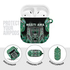 Aotearoa Ngati Awa AirPods Case Maori Tribal Green Marble Paua Shell Pattern