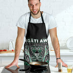 Aotearoa Ngati Awa Apron Maori Tribal Green Marble Paua Shell Pattern