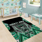 Aotearoa Ngati Awa Area Rug Maori Tribal Green Marble Paua Shell Pattern