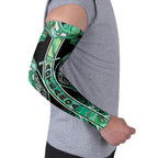 Aotearoa Ngati Awa Arm Sleeves Maori Tribal Green Marble Paua Shell Pattern