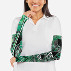 Aotearoa Ngati Awa Arm Sleeves Maori Tribal Green Marble Paua Shell Pattern
