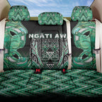 Aotearoa Ngati Awa Back Car Seat Cover Maori Tribal Green Marble Paua Shell Pattern
