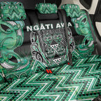 Aotearoa Ngati Awa Back Car Seat Cover Maori Tribal Green Marble Paua Shell Pattern