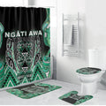 Aotearoa Ngati Awa Bathroom Set Maori Tribal Green Marble Paua Shell Pattern