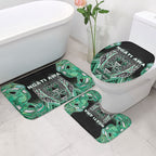 Aotearoa Ngati Awa Bathroom Set Maori Tribal Green Marble Paua Shell Pattern