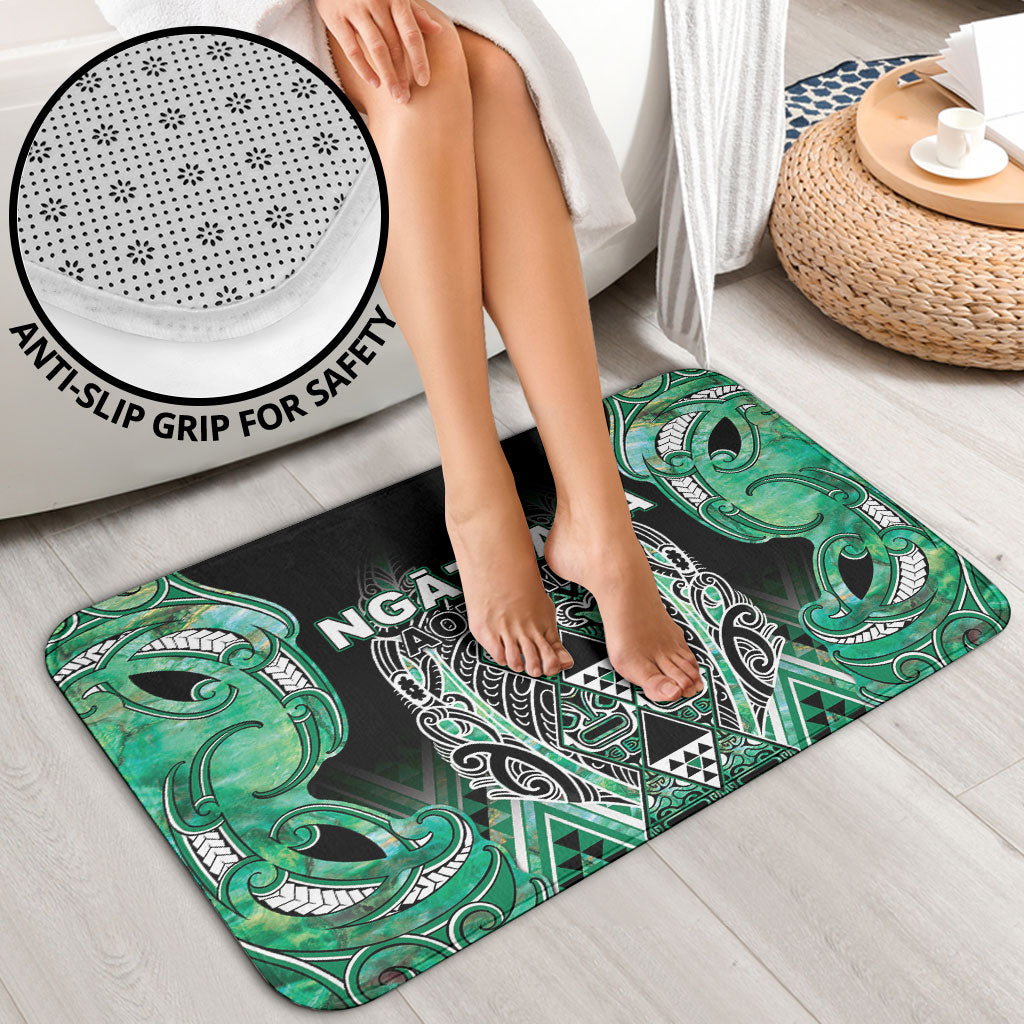 Aotearoa Ngati Awa Bathroom Set Maori Tribal Green Marble Paua Shell Pattern