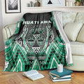 Aotearoa Ngati Awa Blanket Maori Tribal Green Marble Paua Shell Pattern