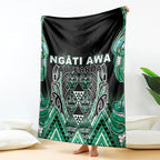 Aotearoa Ngati Awa Blanket Maori Tribal Green Marble Paua Shell Pattern