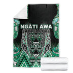 Aotearoa Ngati Awa Blanket Maori Tribal Green Marble Paua Shell Pattern