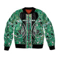 Aotearoa Ngati Awa Bomber Jacket Maori Tribal Green Marble Paua Shell Pattern