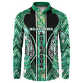 Aotearoa Ngati Awa Button Sweatshirt Maori Tribal Green Marble Paua Shell Pattern