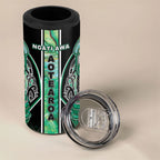Aotearoa Ngati Awa 4 in 1 Can Cooler Tumbler Maori Tribal Green Marble Paua Shell Pattern