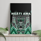 Aotearoa Ngati Awa Canvas Wall Art Maori Tribal Green Marble Paua Shell Pattern