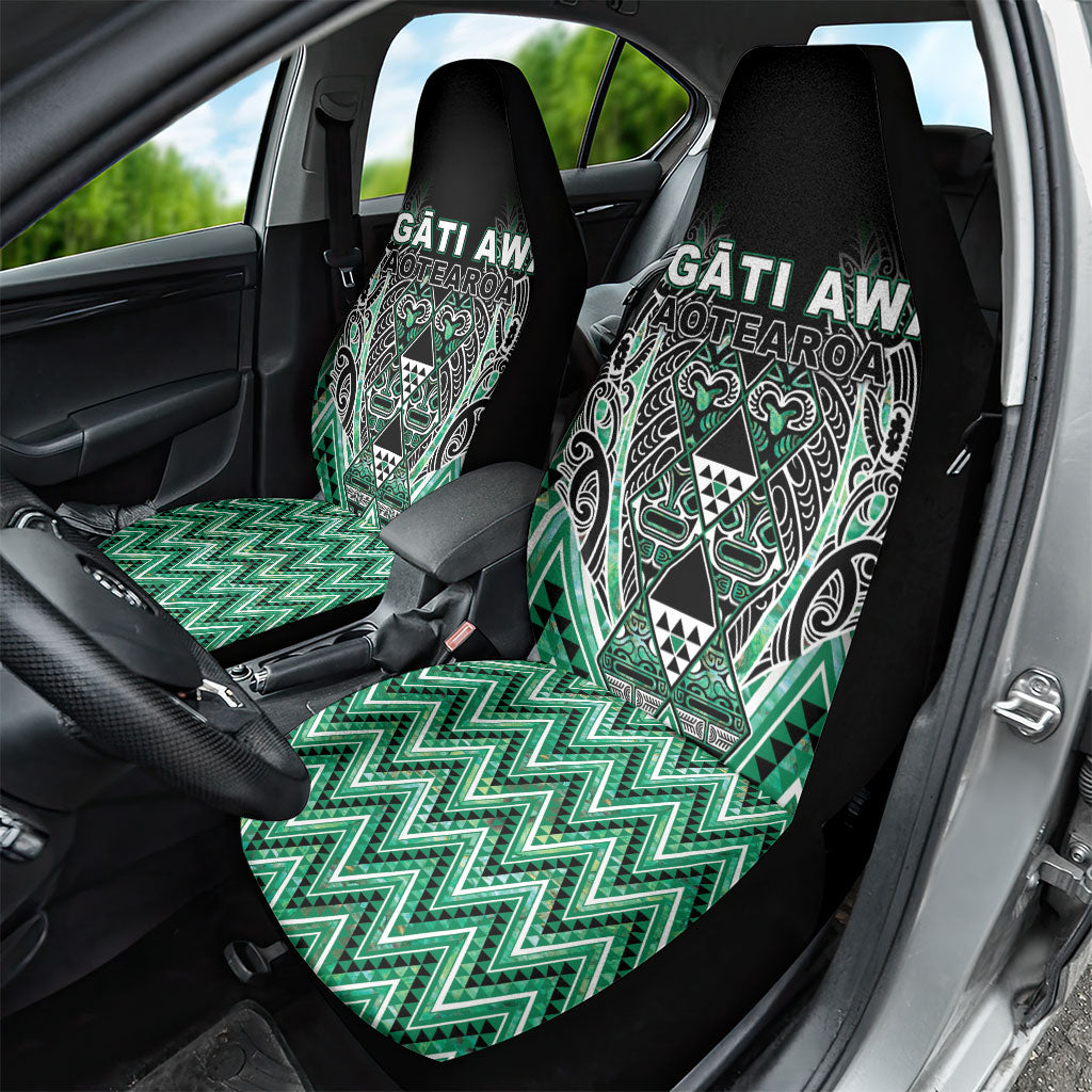 Aotearoa Ngati Awa Car Seat Cover Maori Tribal Green Marble Paua Shell Pattern