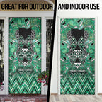Aotearoa Ngati Awa Door Cover Maori Tribal Green Marble Paua Shell Pattern