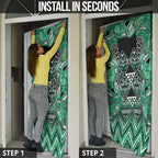 Aotearoa Ngati Awa Door Cover Maori Tribal Green Marble Paua Shell Pattern