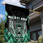 Aotearoa Ngati Awa Garden Flag Maori Tribal Green Marble Paua Shell Pattern
