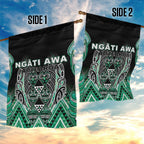 Aotearoa Ngati Awa Garden Flag Maori Tribal Green Marble Paua Shell Pattern