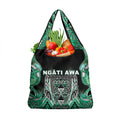 Aotearoa Ngati Awa Grocery Bag Maori Tribal Green Marble Paua Shell Pattern