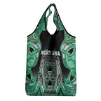 Aotearoa Ngati Awa Grocery Bag Maori Tribal Green Marble Paua Shell Pattern