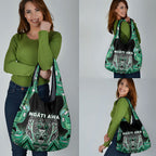 Aotearoa Ngati Awa Grocery Bag Maori Tribal Green Marble Paua Shell Pattern