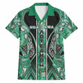 Aotearoa Ngati Awa Hawaiian Shirt Maori Tribal Green Marble Paua Shell Pattern