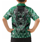 Aotearoa Ngati Awa Hawaiian Shirt Maori Tribal Green Marble Paua Shell Pattern