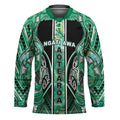 Aotearoa Ngati Awa Hockey Jersey Maori Tribal Green Marble Paua Shell Pattern